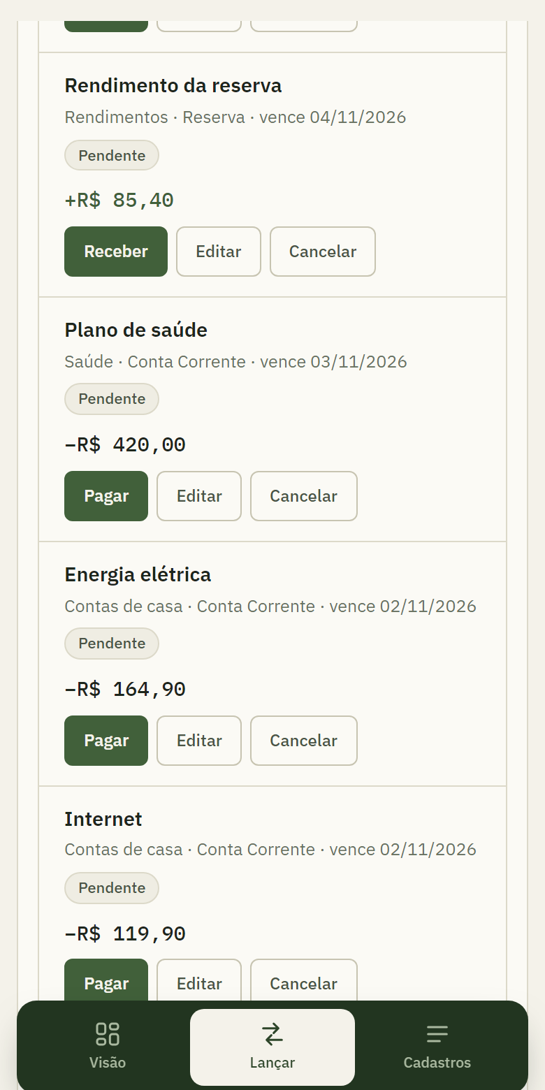 Tela Quitação do MyLeaf